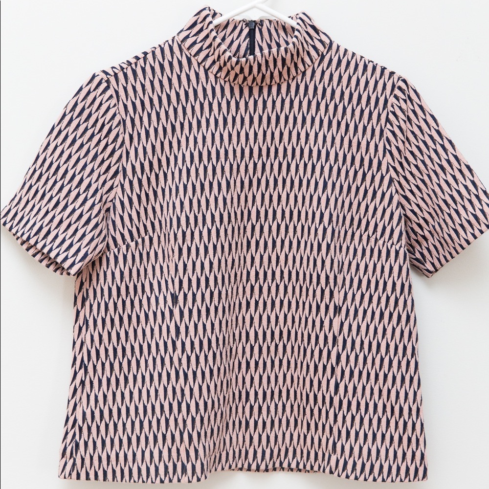 Ann Taylor Mock Neck Printed Top
